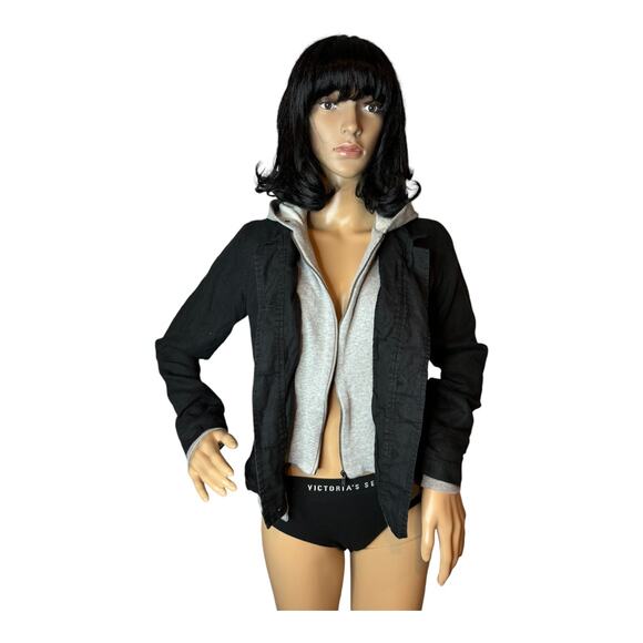 Central Park West Sahara Hooded jacket in Linen Black & Gray size XS - Picture 7 of 14